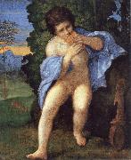 Palma Vecchio Young Faunus Playing the Syrinx Spain oil painting artist